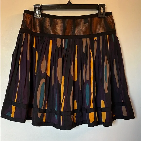 DIANE von FURSTENBERG BHARE TRAVELER PATCH SKIRT silk pleated size 4 - Picture 3 of 4